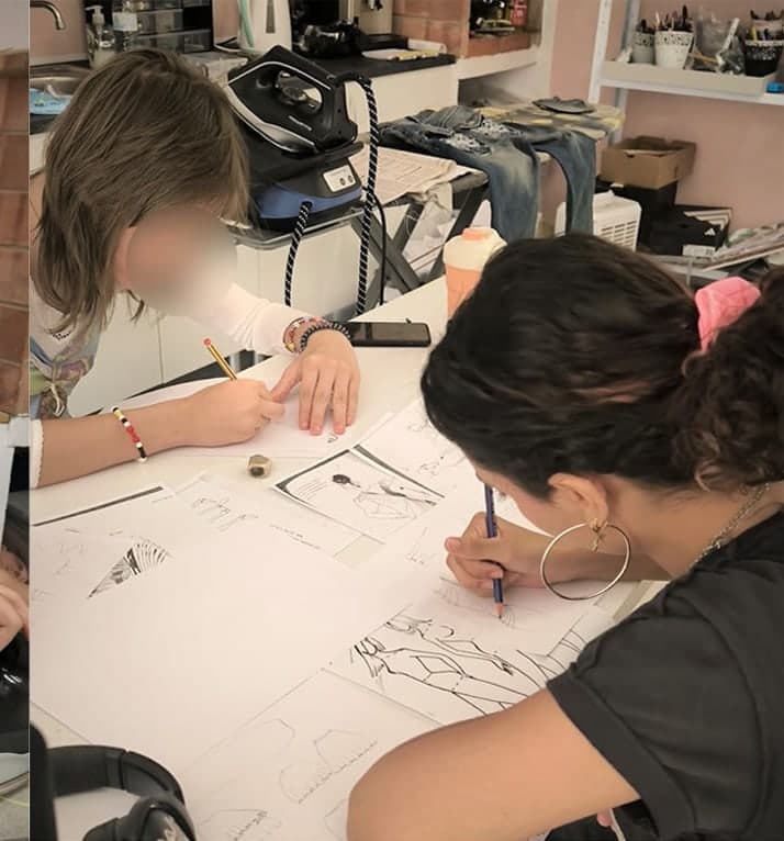Students at work in the HH Maison atelier in Cascais