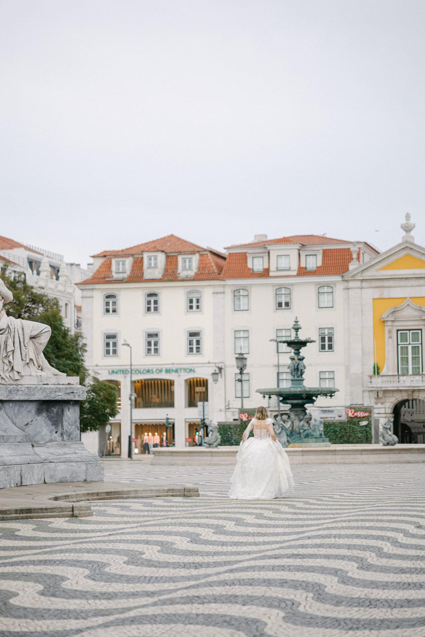At the fountain in the square