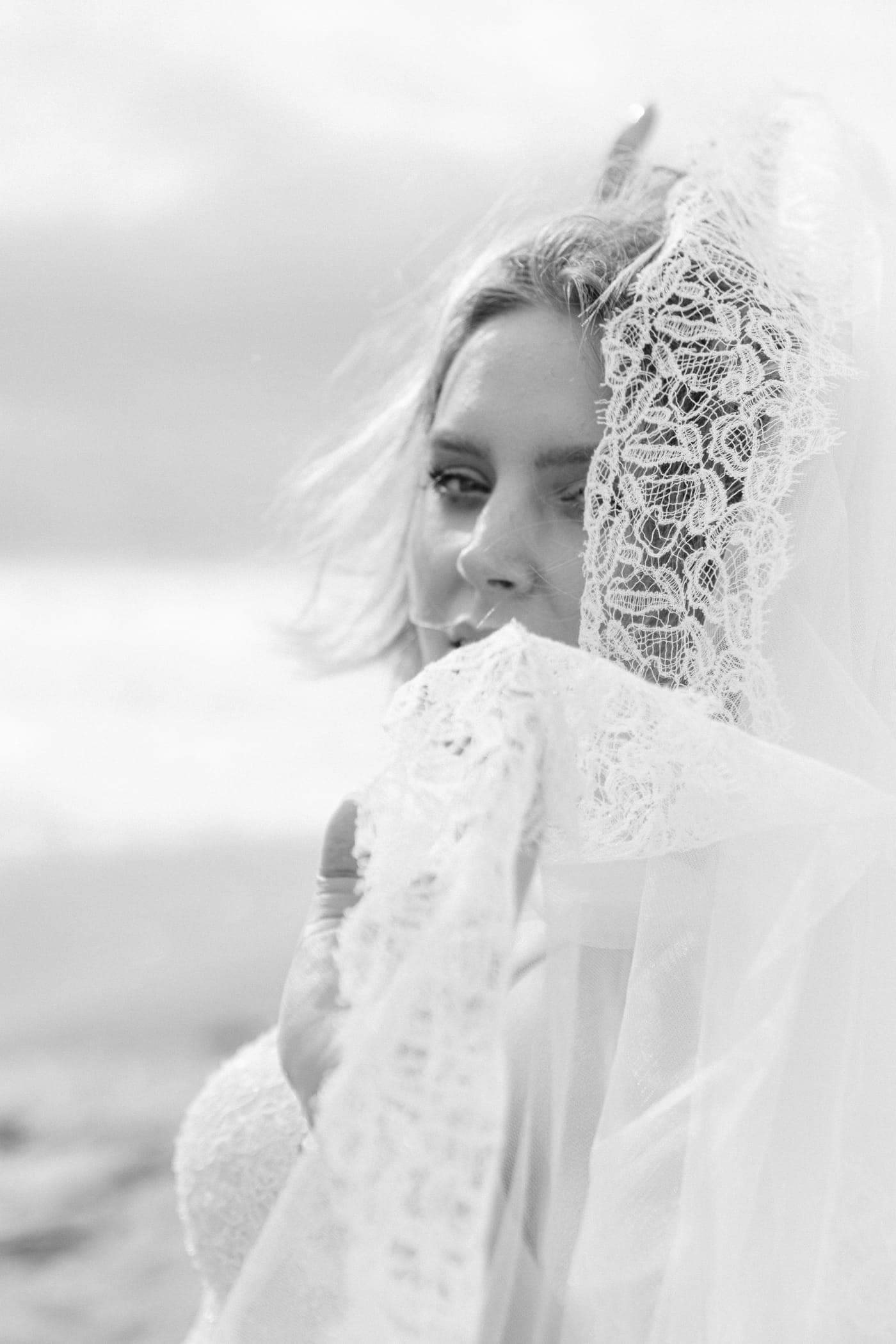 Last frame: the gown against the Atlantic