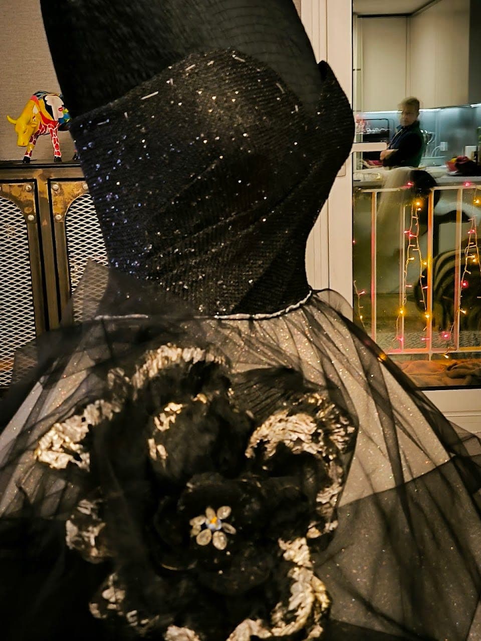 Tulle and sequin, close