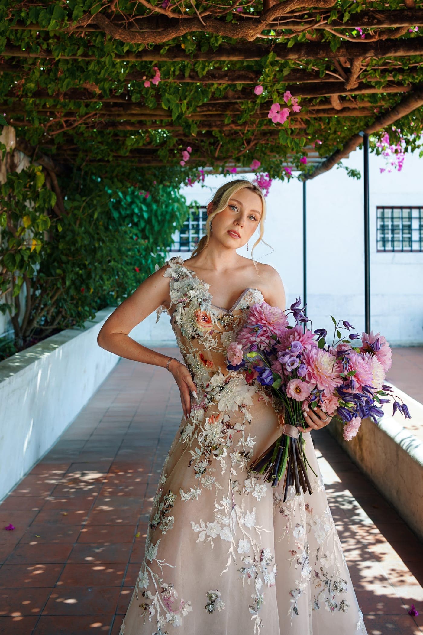 Portrait in the shade of the pergola