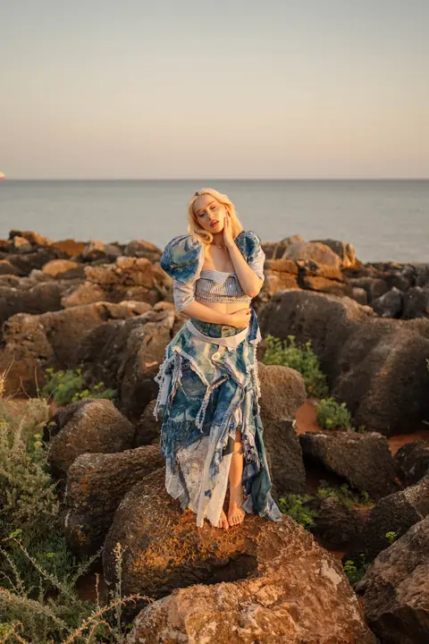 Golden hour on the basalt shore